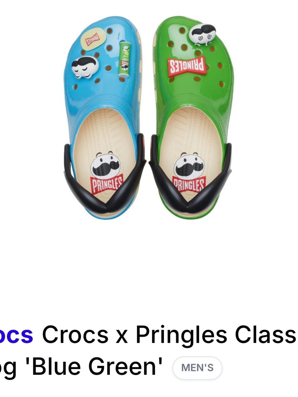 Crocs x Pringles Classic Clog in Blue & Green size 9 W or 7 Men. EUC.